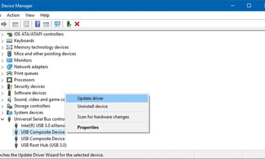 Device manager update Drivers