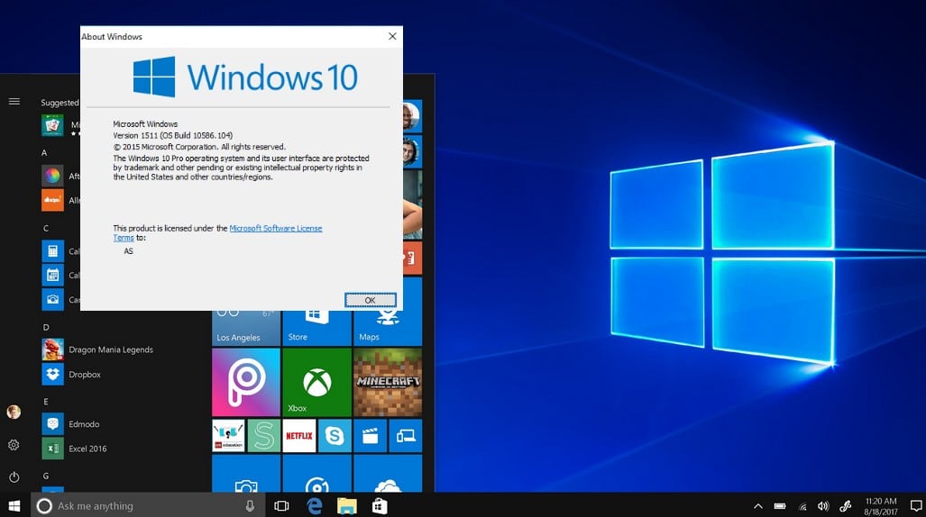 Windows 10 version